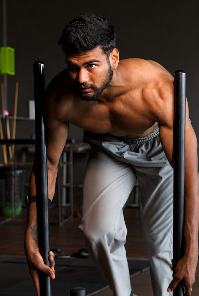Person showing sustained energy in nature